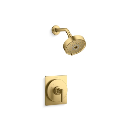 Kohler Rite-Temp Shower Trim Kit 2.5 GPM in Vibrant Brushed Moderne Brass TS35916-4Y-2MB